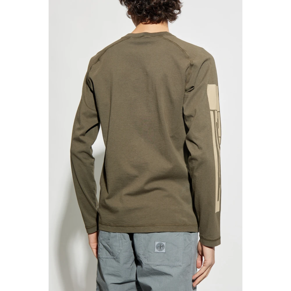 Stone Island T-shirt met logo Green Heren