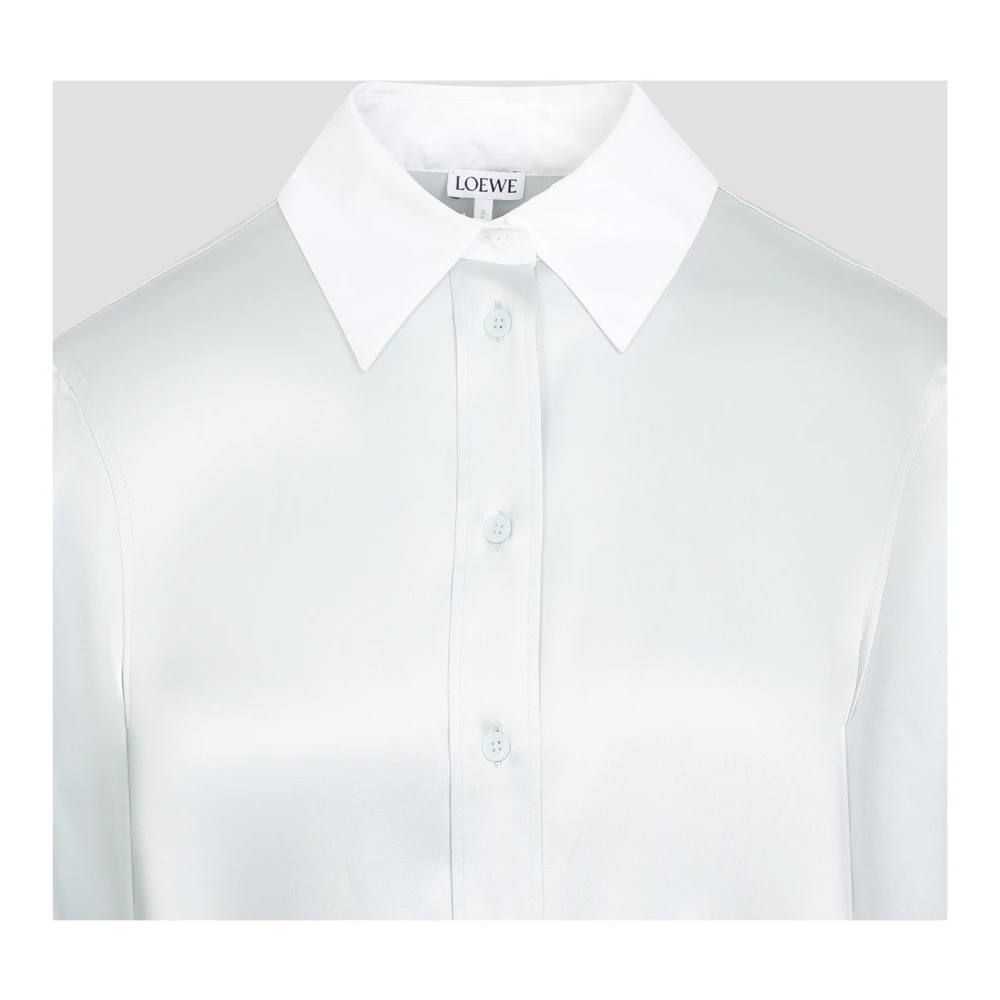 Loewe Licht Hemelsblauw Zijden Overhemd Blue Dames