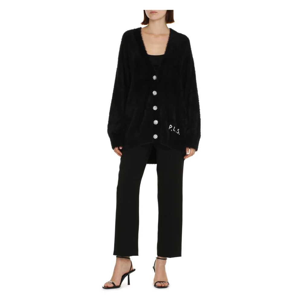 Philosophy di Lorenzo Serafini Versierde Maxi Cardigan Black Dames