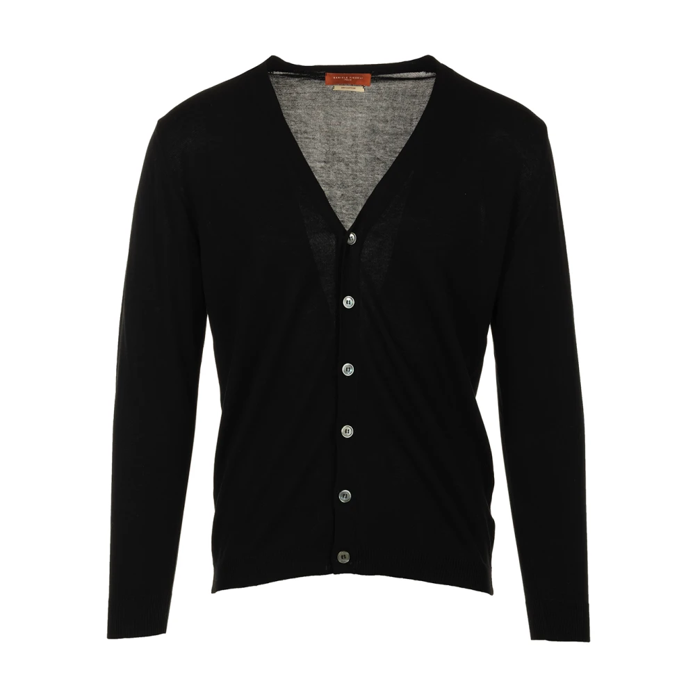 Daniele Fiesoli Zwarte Cardigan Sweaters Black Heren