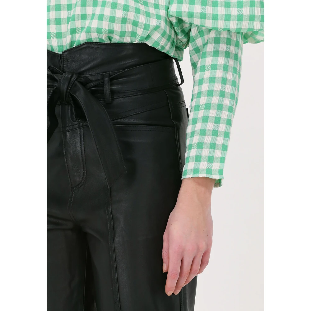 Co'Couture Zora Leather Pant in zwart Black Dames