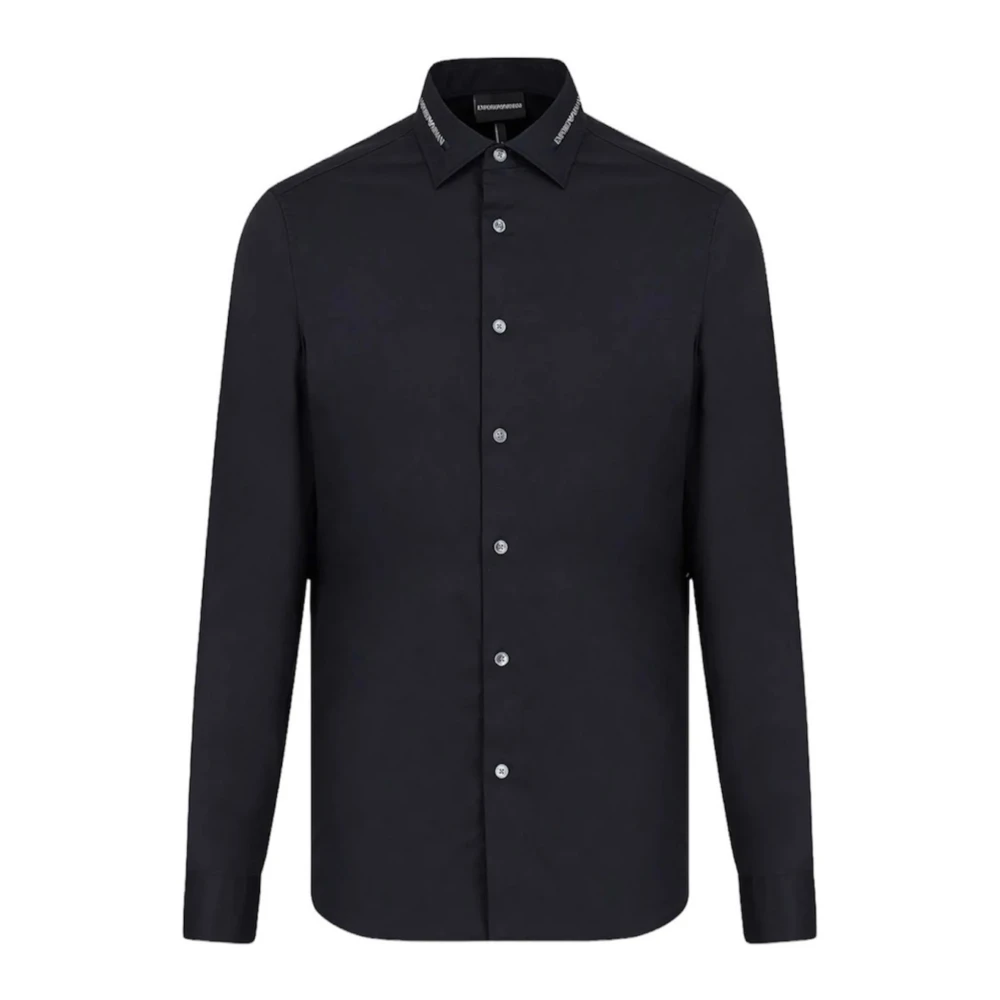 Emporio Armani Men's Black Casual Shirts,, Slim Fit Shirt Medium
