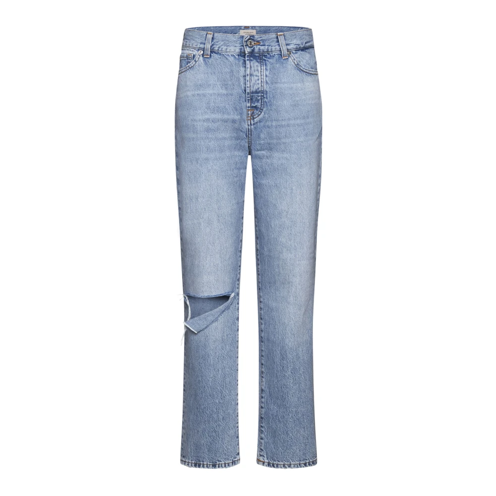 7 For All Mankind Blå Jeans med Ripped Detaljer Blue, Dam