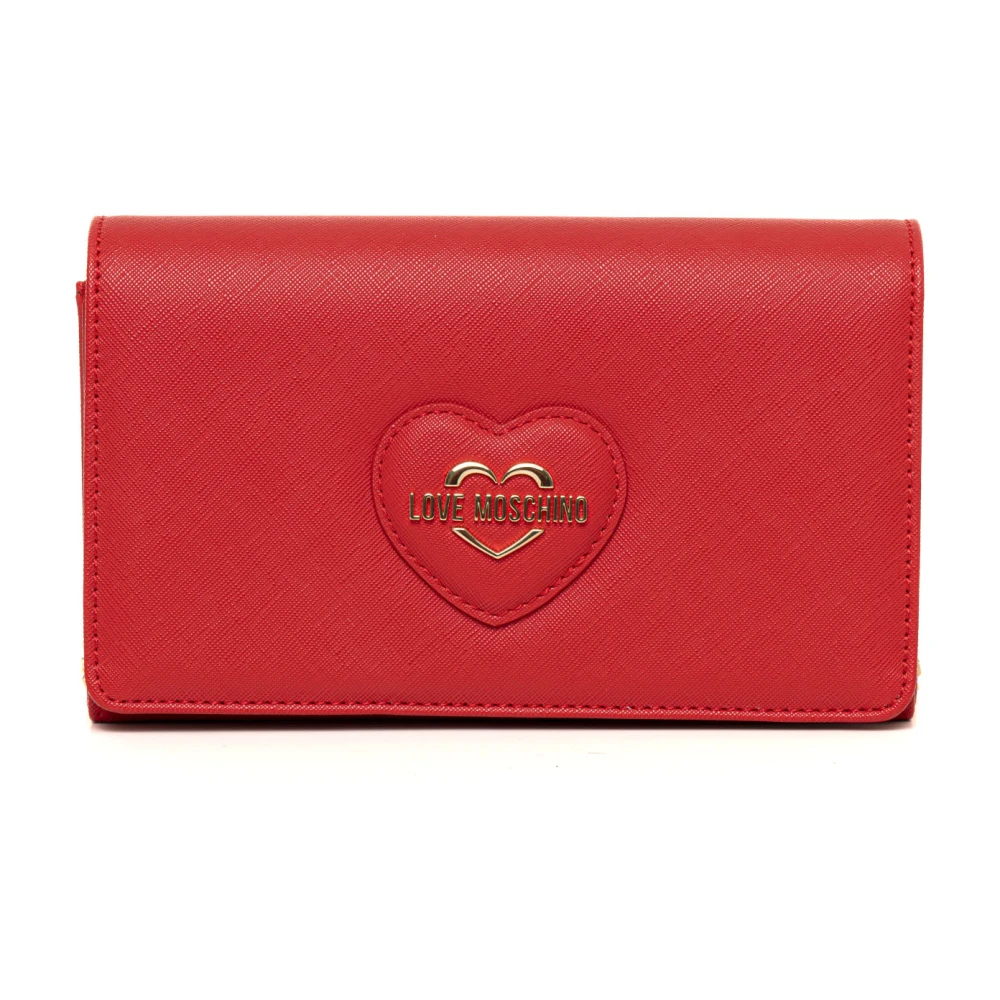 Love Moschino Schoudertas met Metalen Ketting en Logo Red Dames