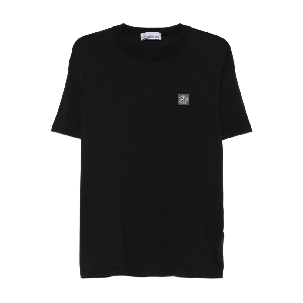 Stone Island Black T-Shirts, Male, M, T-Shirts And Polos