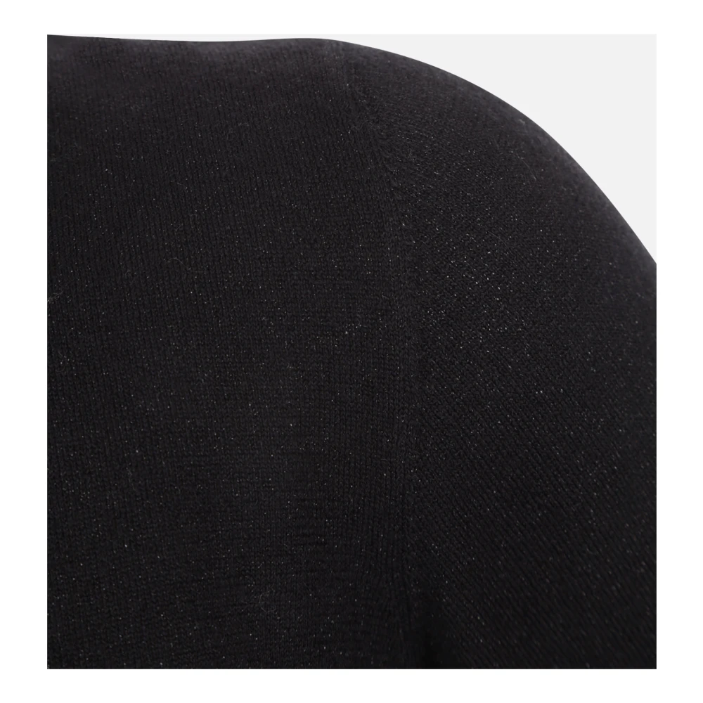 BRUNELLO CUCINELLI Zwarte Kasjmier Zijde Trui met V-Hals Black Dames