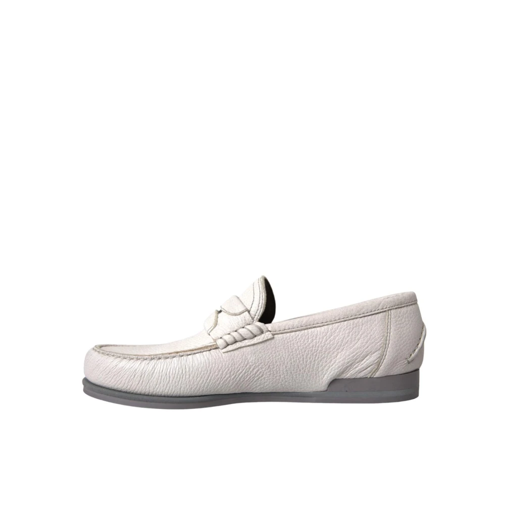 Dolce & Gabbana Men's White Loafers, 7 Uk, Loafers Moccasins