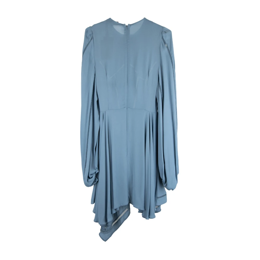 Elisabetta Franchi Mesh Geborduurde Jurk met Rits Blue Dames