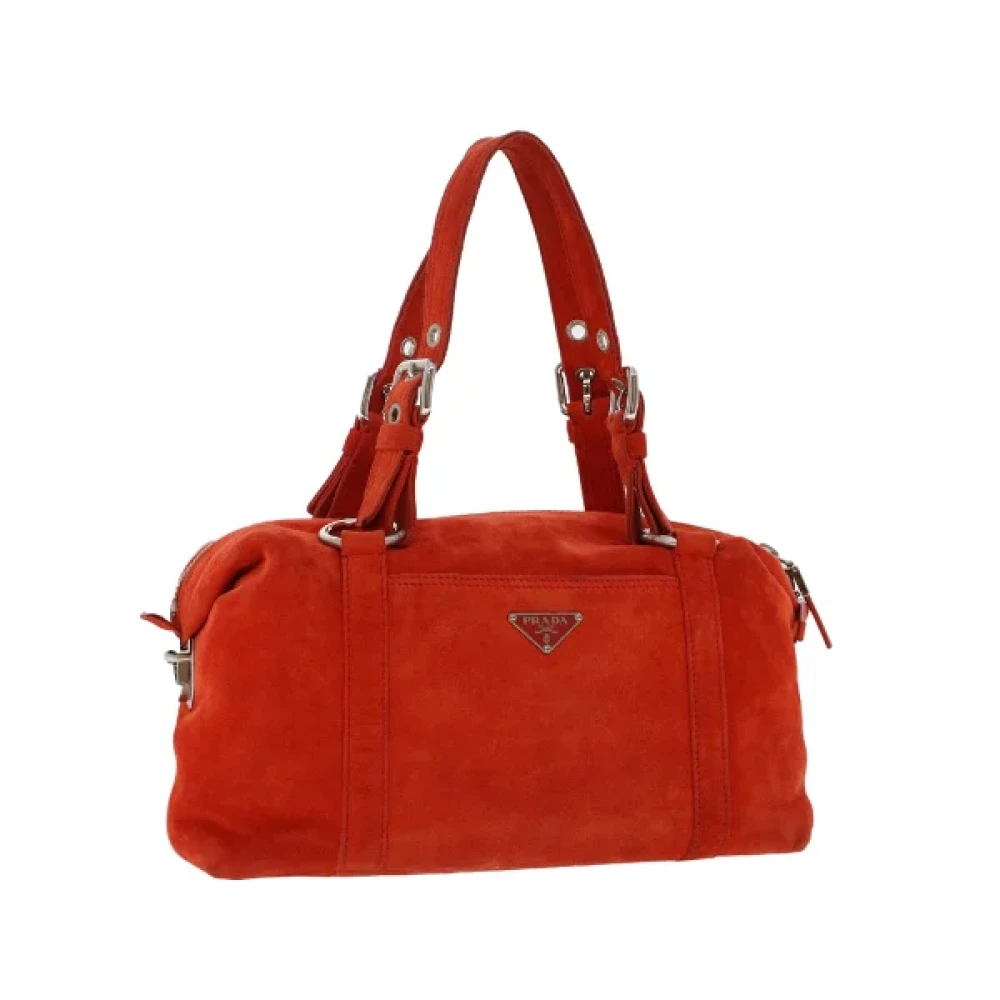 Prada Vintage Pre-owned Suede handbags Orange Dames