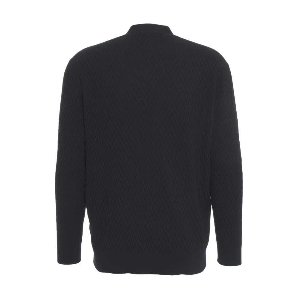 Paolo Pecora Zwart Gebreide Honingraat Cardigan Black Heren
