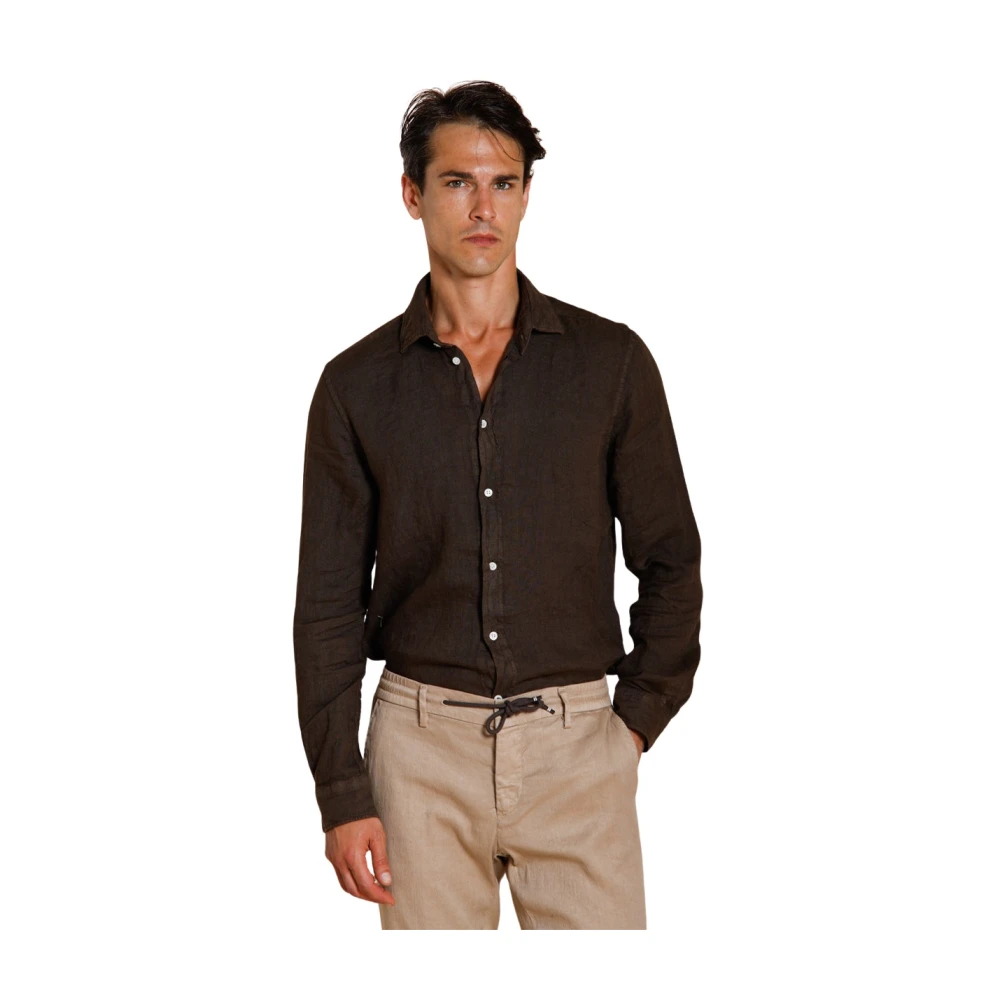 Mason's Hombre Marrón - Camisa Torino En Lona De Lino - Shirts - M