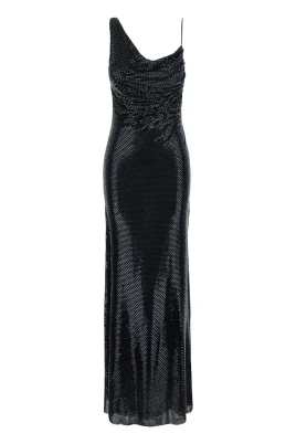 Maxiklänning med strassdrapering