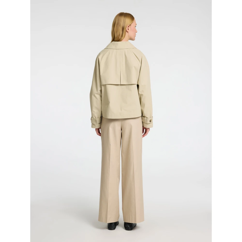 Selected Femme Island Fossil Short Trenchcoat Beige Dames