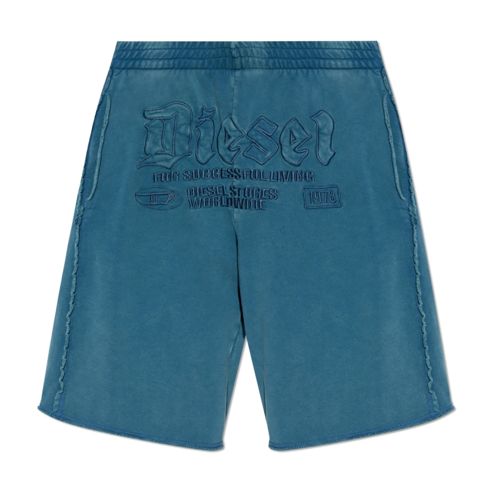 Diesel Shorts met ruwe afwerking P-Rawmarshy Blue Heren