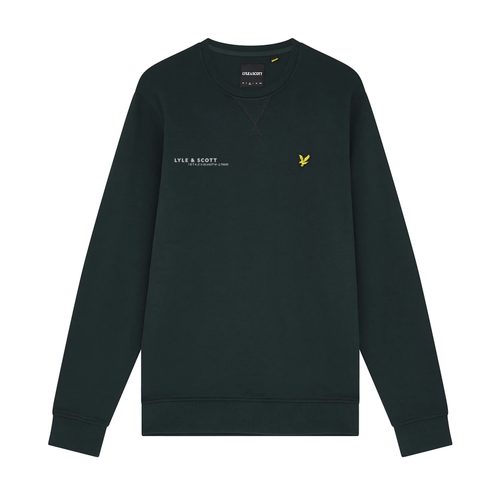 Lyle & Scott Print Crew Neck Sweatshirt Green Heren