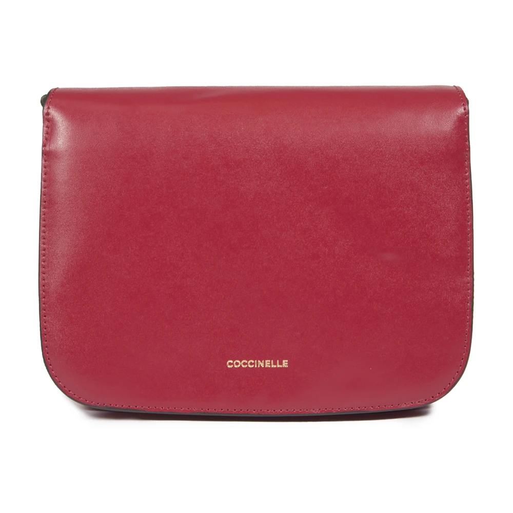 Coccinelle Schoudertas van glad leer met logodetail Red Dames