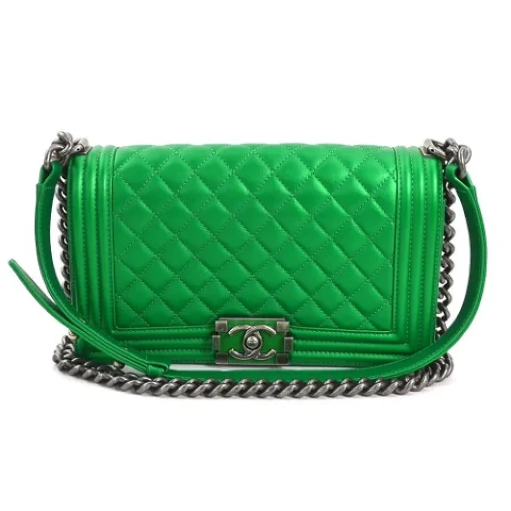 Chanel Vintage Pre-owned Leather shoulder-bags Green Dames