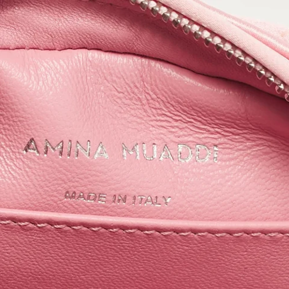 Amina Muaddi Pre-owned Satin handbags Pink Dames