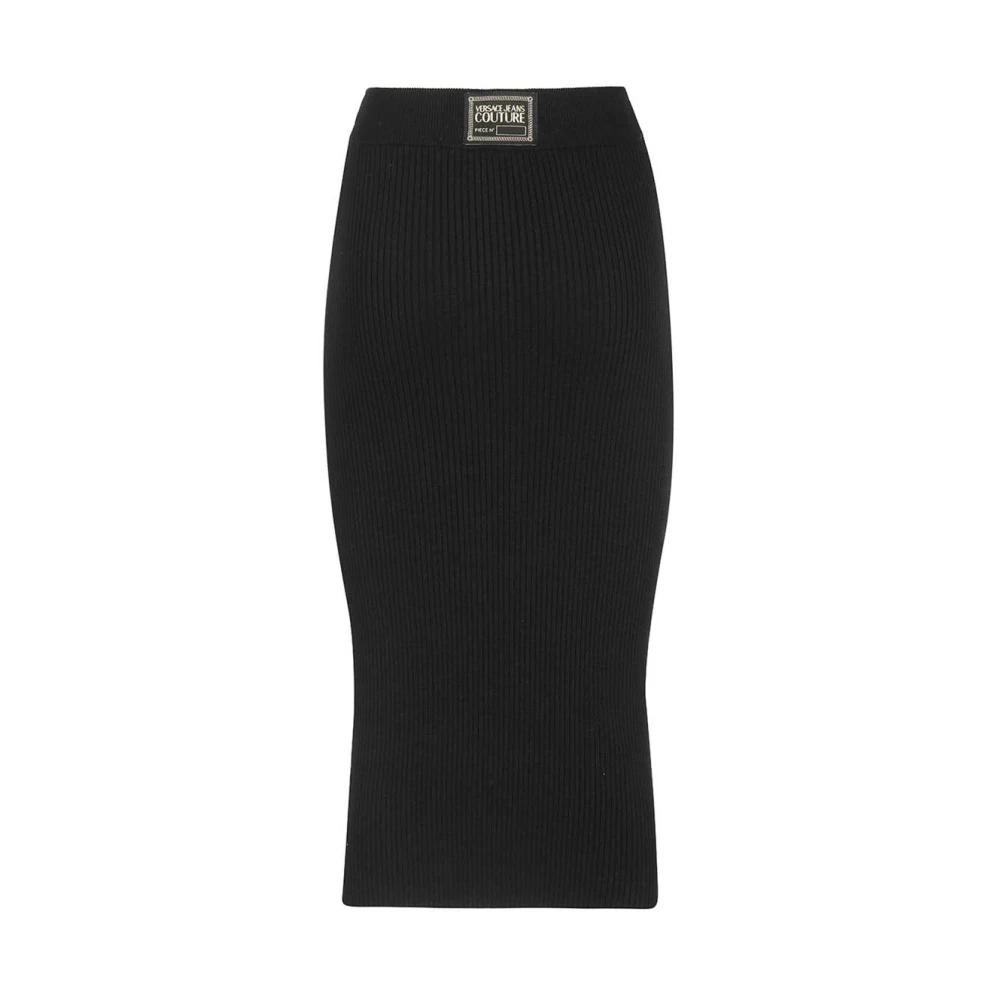Versace Jeans Couture Geribbeld Gebreid Potloodrokje Black Dames