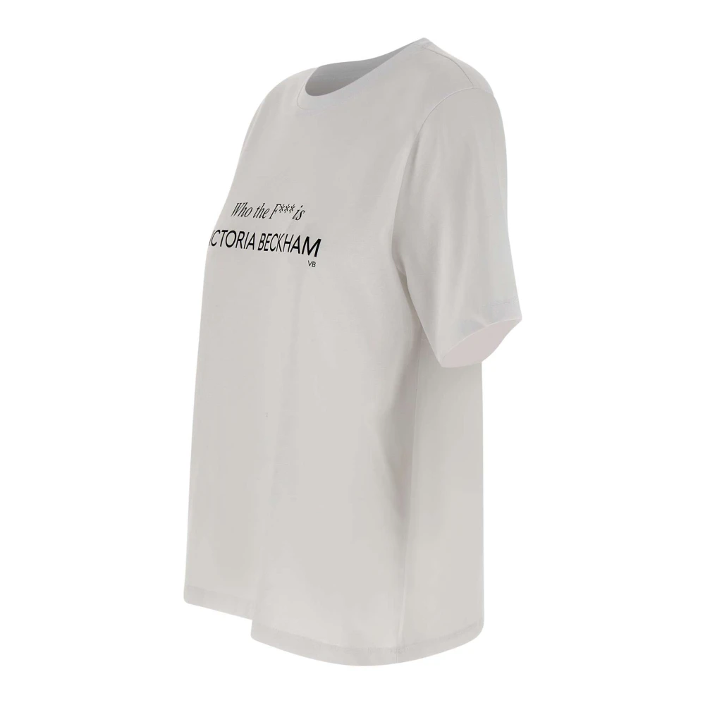 Victoria Beckham Who the F***is Logo Print T-shirt White Dames