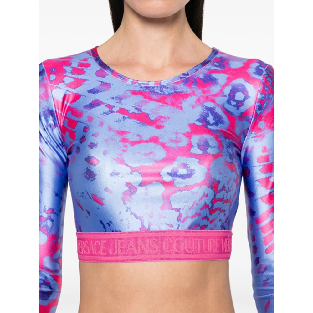 Versace Jeans Couture Abstract Print Crop Top Multicolor Dames