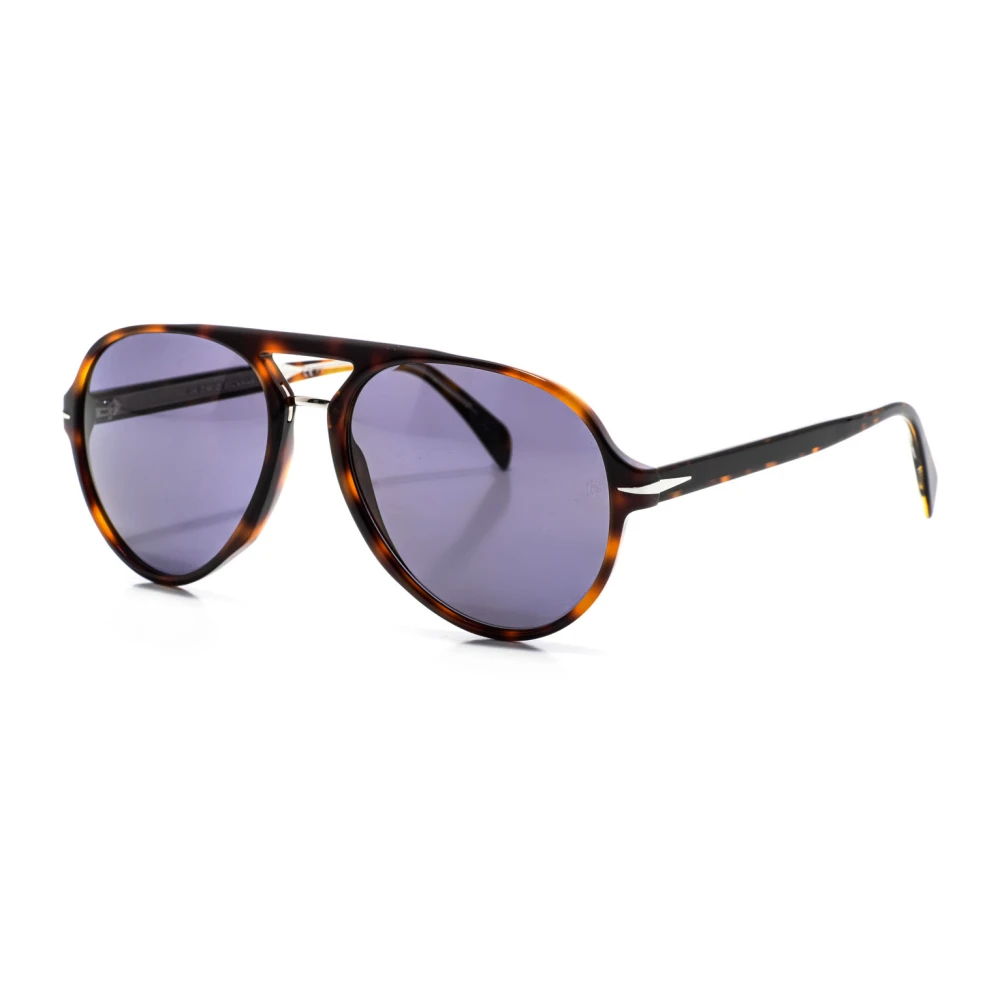 Eyewear By David Beckham Men's Brown Sunglasses, One Size, Aviator Sunglasses With Acetate Frame