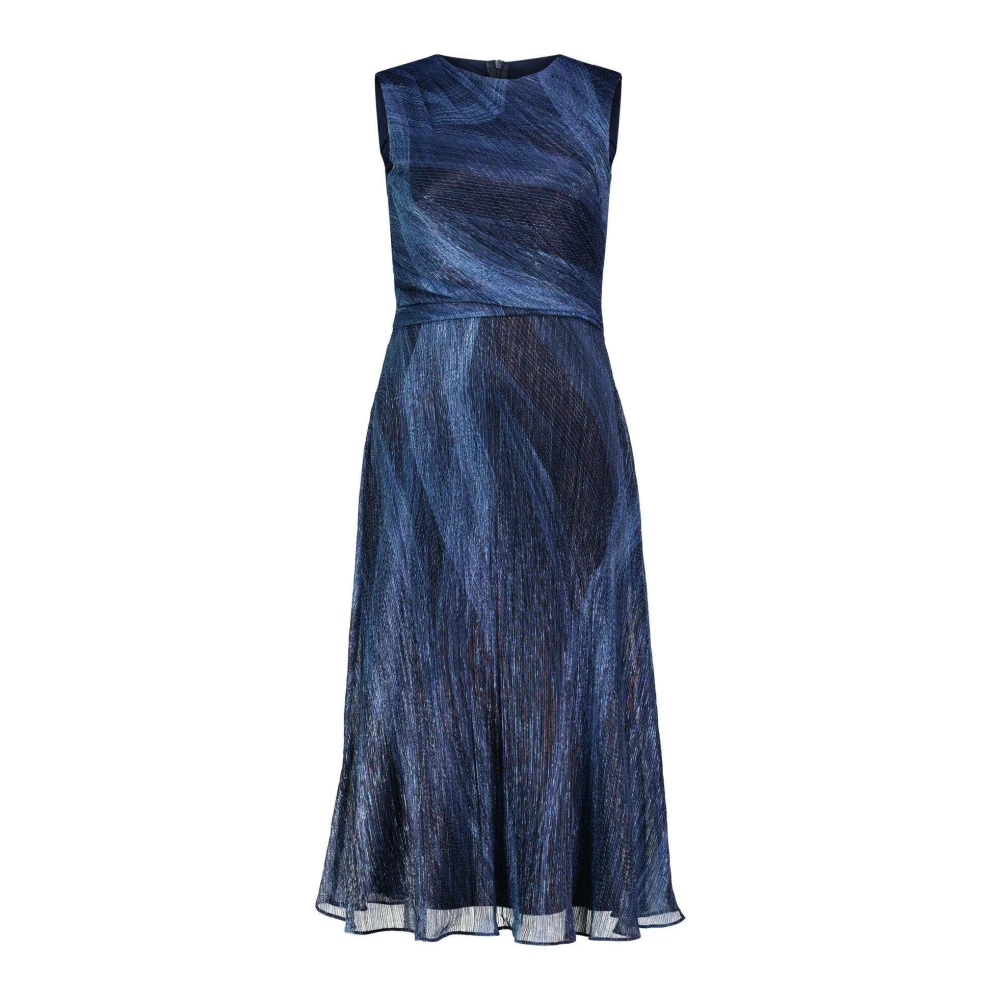 Swing Geplooide jurk met metallic draden Blue Dames
