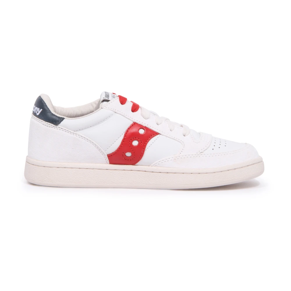 Saucony White Sneakers, Male, 6 Uk, Jazz Court Shoes In /Red
