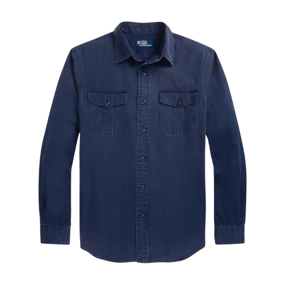 Ralph Lauren Navy Chino Classic Fit Shirt Blue Heren