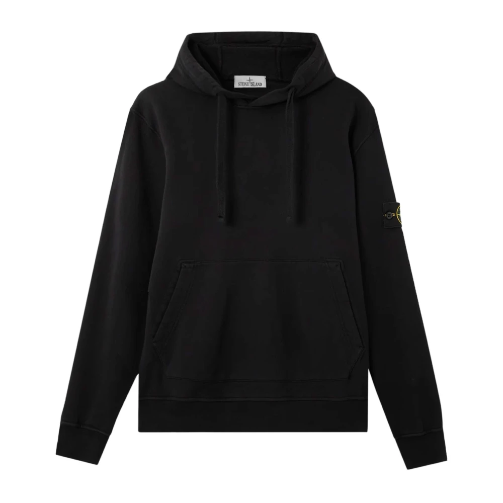 Stone Island Men's Black Cotton Hoodie - Image 3