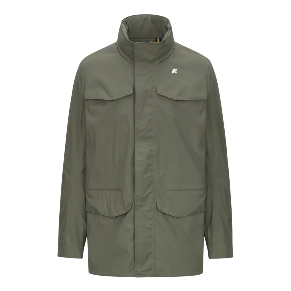 K-Way Men's Green Light Jackets, S, Manuel Stretch Nylon Jersey