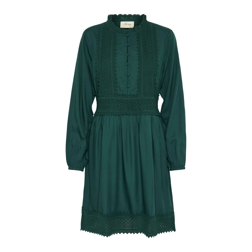 Cream Green Midi Dresses, Female, 2XL, Ponderosa Pine Dress With Lace Details