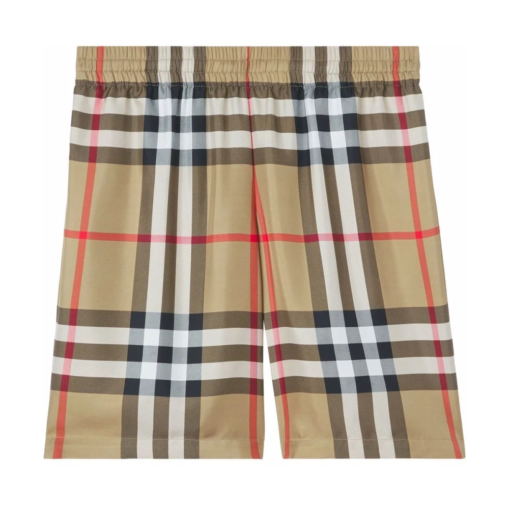 Burberry Vintage Check Zijden Shorts Beige Heren