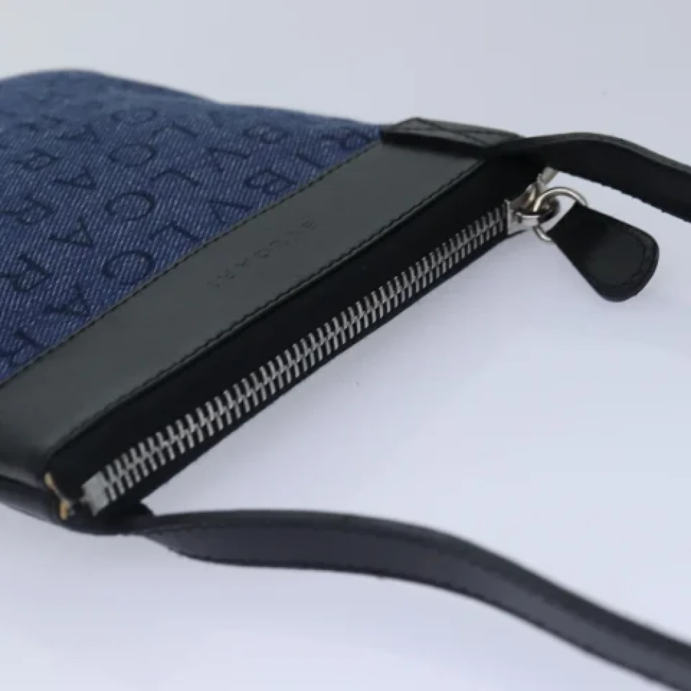 Bvlgari Vintage Pre-owned Canvas shoulder-bags Blue Dames