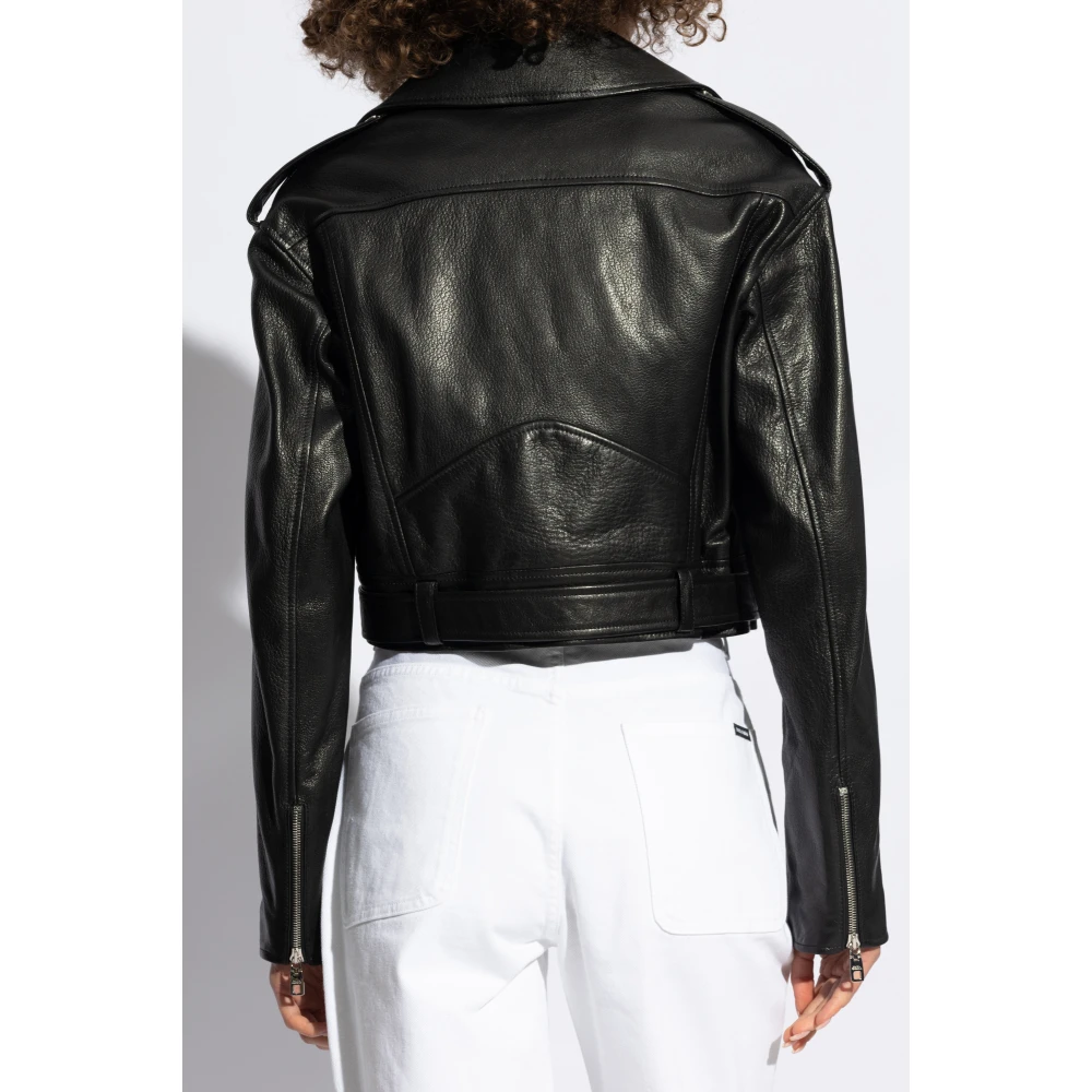 Dolce & Gabbana Leren jas Black Dames