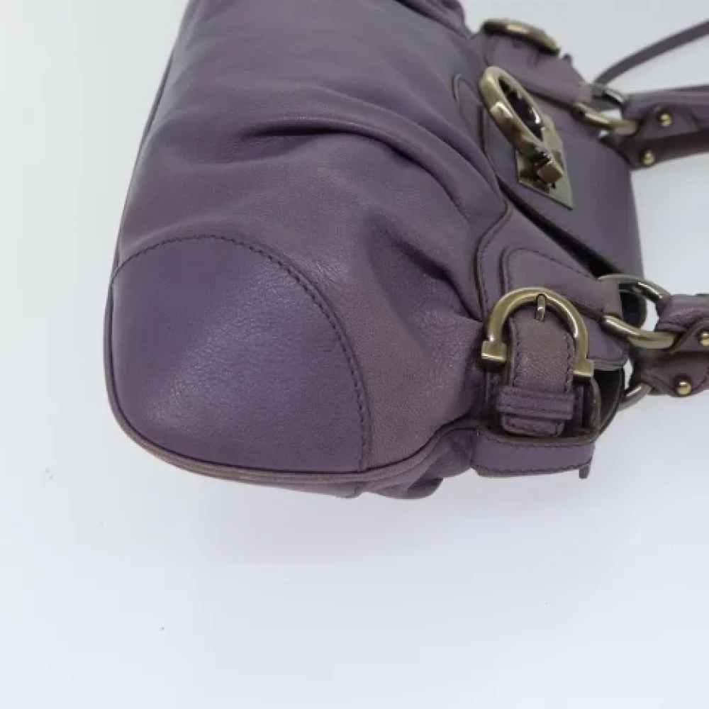 Salvatore Ferragamo Pre-owned Leather handbags Purple Dames
