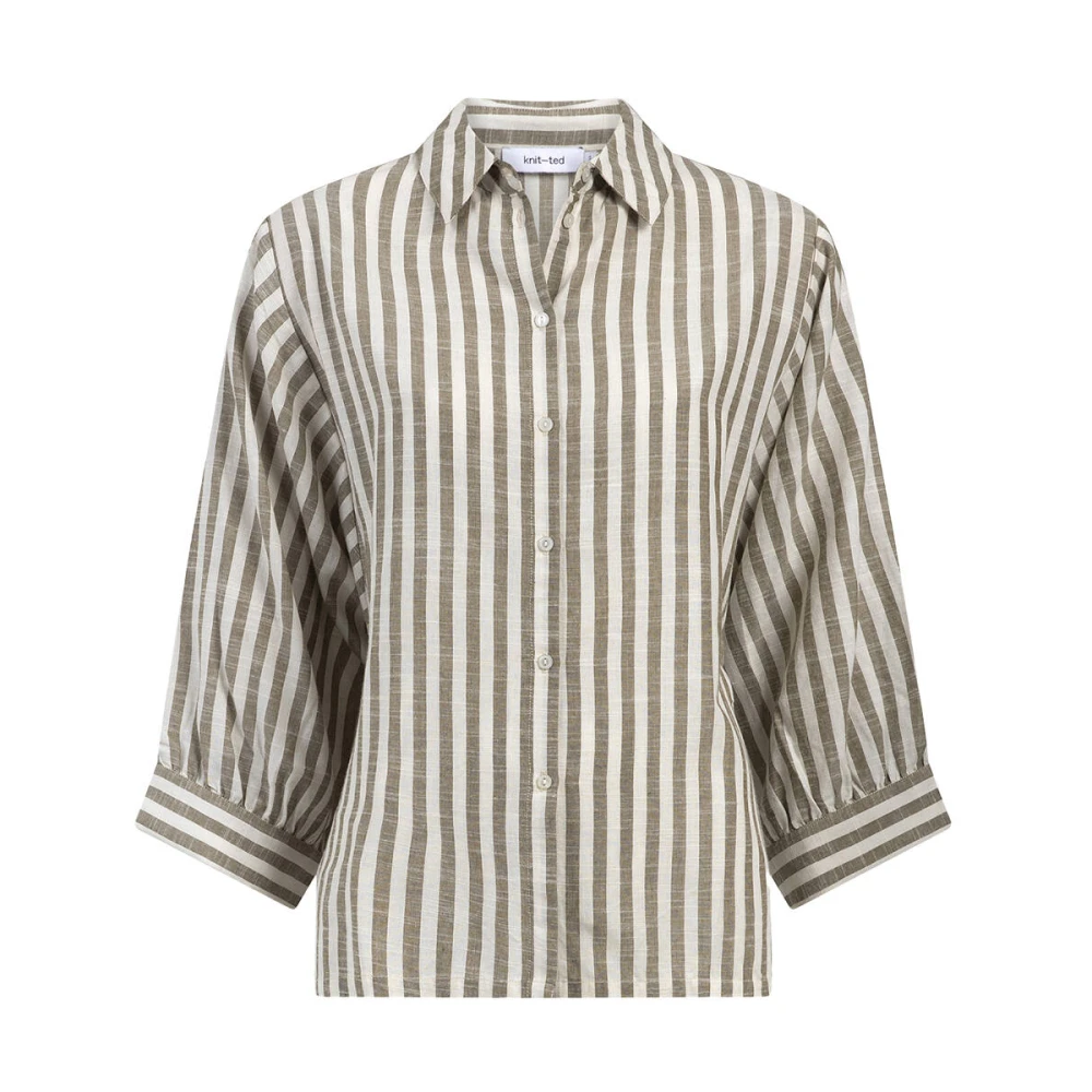 Knit-ted Blouse Korte Mouw Becca Brown Dames