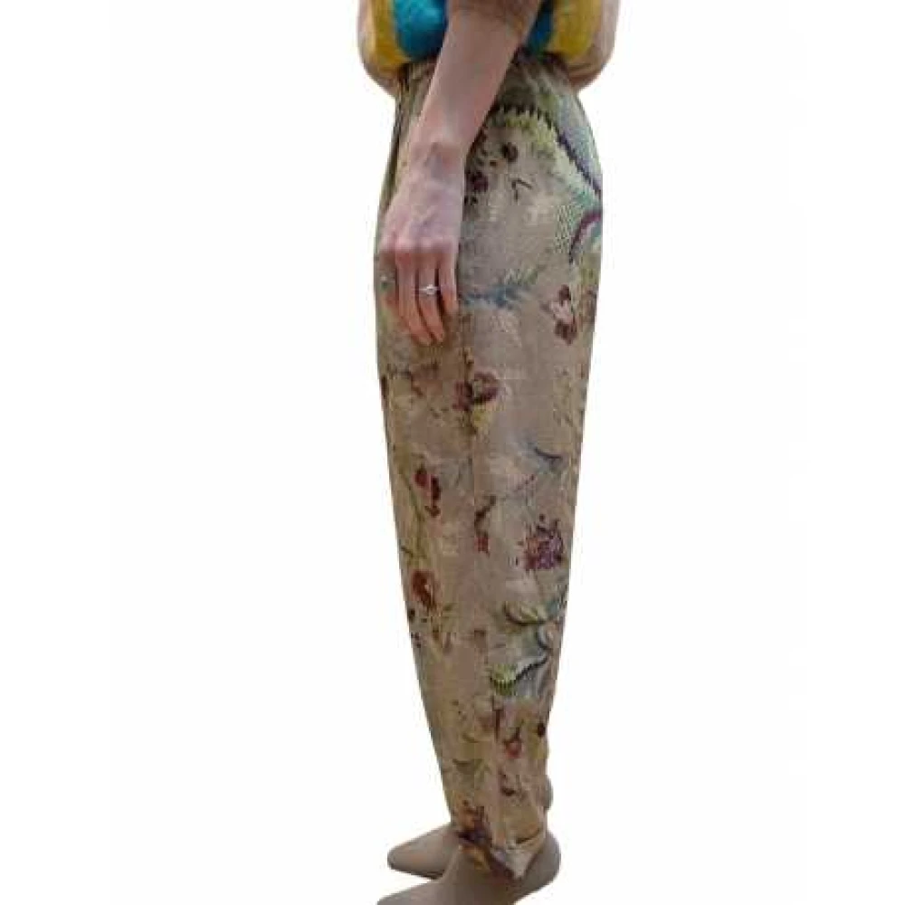 Mes Demoiselles Bloemen Beige Groen Choco Broek Multicolor Dames