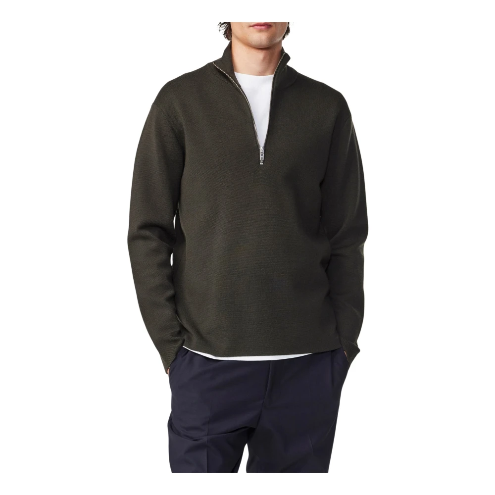 Nn07 Half Zip Wollen Trui Green Heren