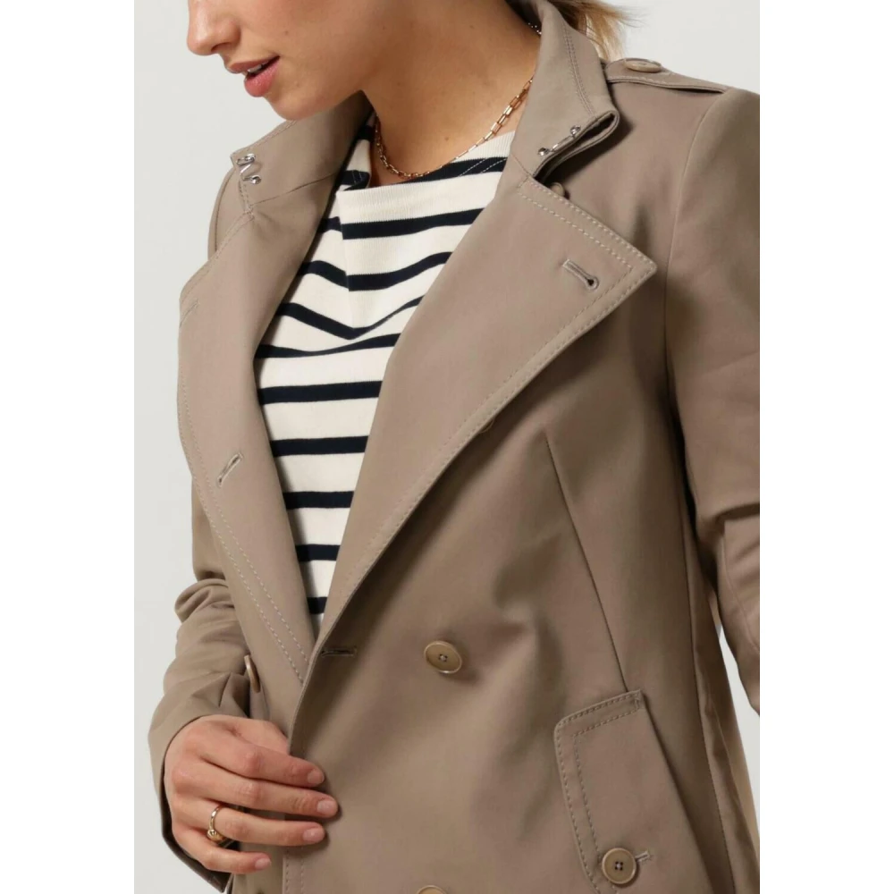 drykorn Taupe Wol Trenchcoat Harleston Beige Dames