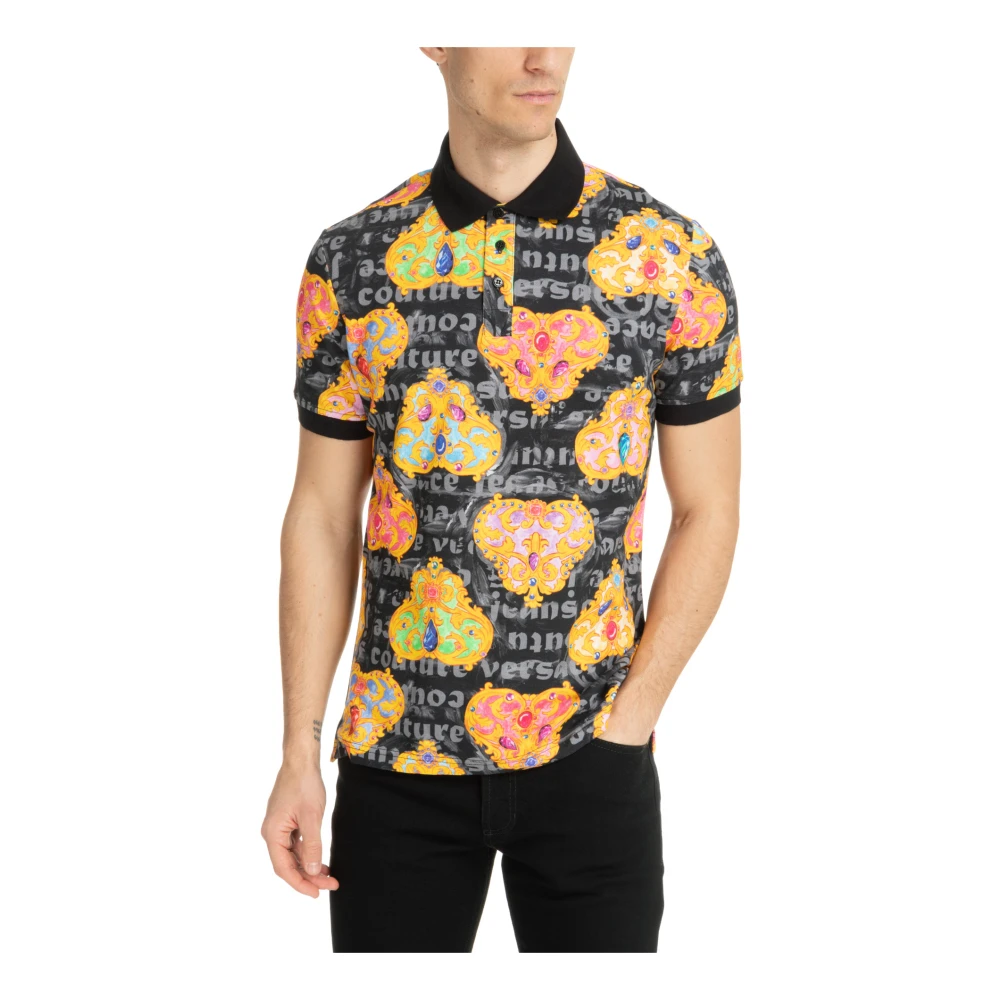 Versace Jeans Couture Abstract Multikleur Polo Shirt Multicolor Heren
