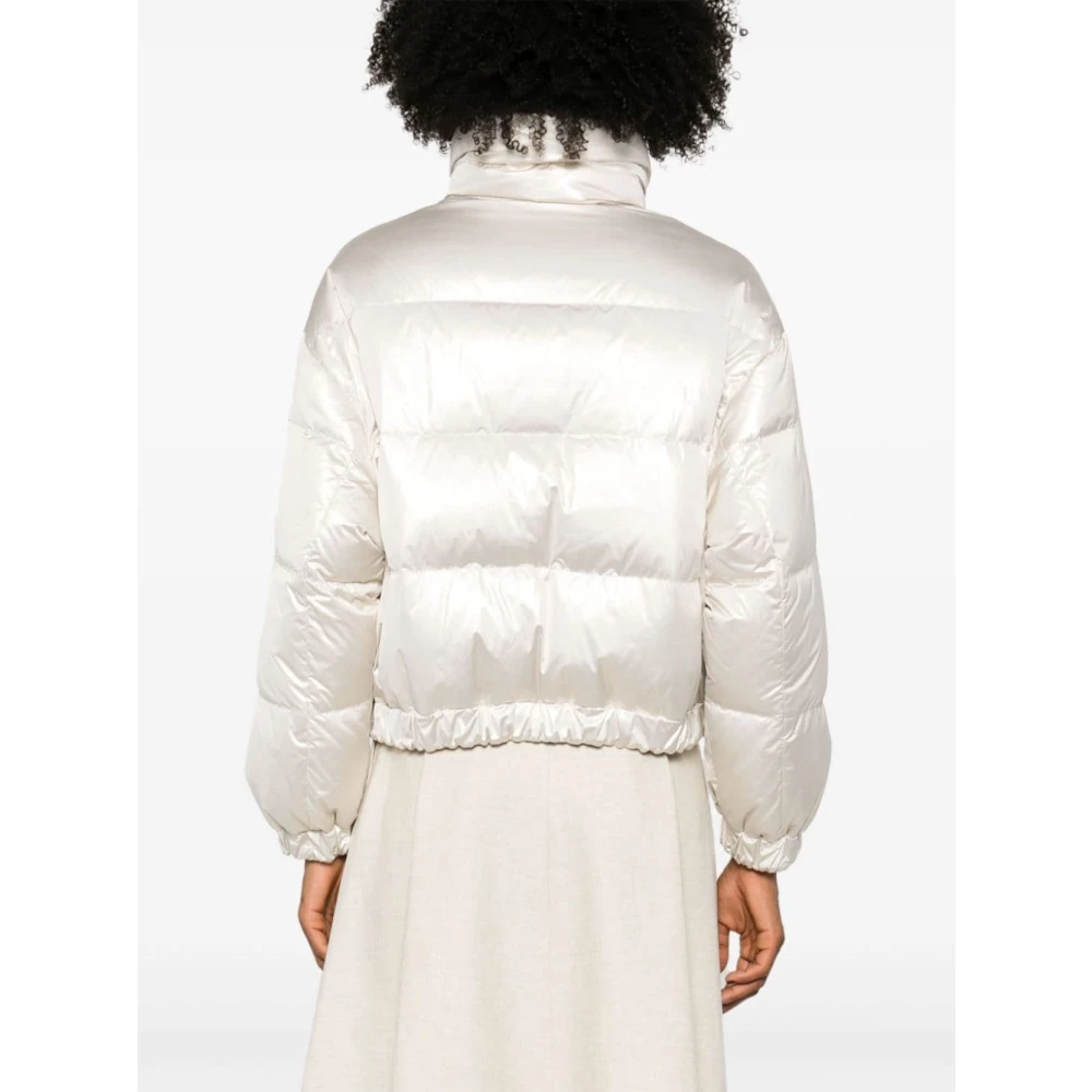BRUNELLO CUCINELLI Iridescent Gewatteerde Witte Jas White Dames
