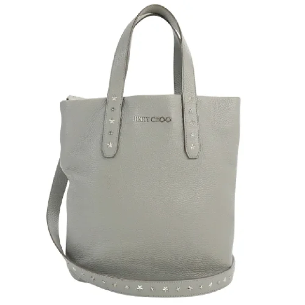 Jimmy Choo Pre-owned Leather handbags Gray Dames