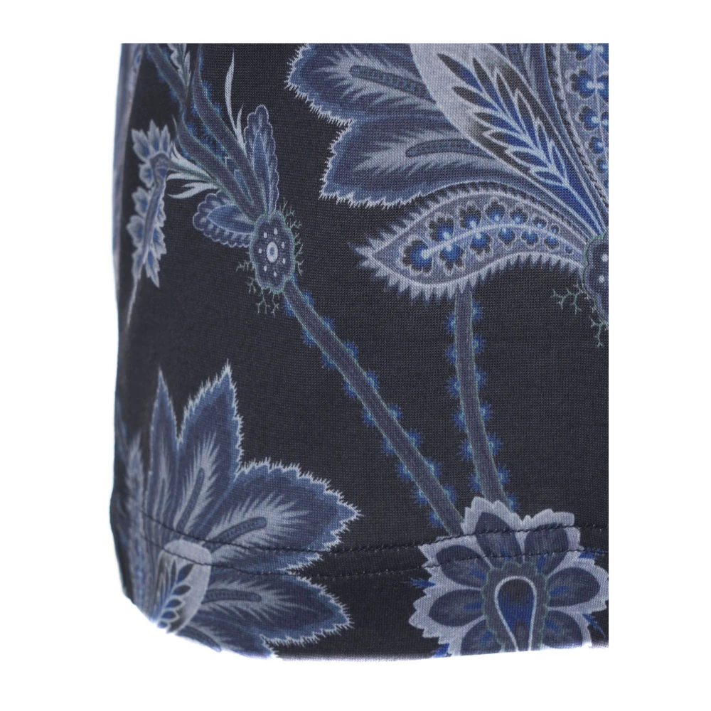 ETRO Paisley Print Crew Neck T-shirt Blue Heren