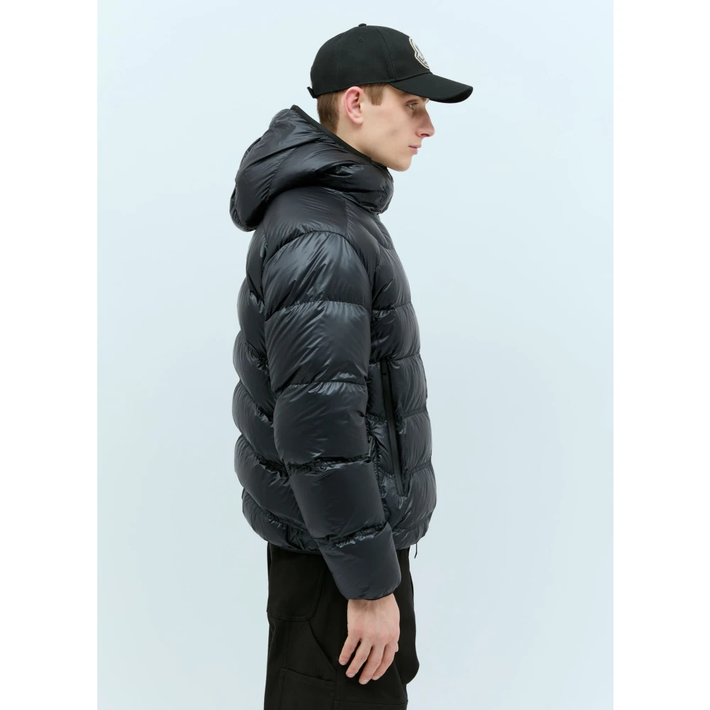 Moncler Matte Finish Donsjas met Capuchon Blue Heren