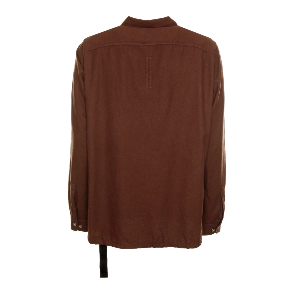Rick Owens Klassiek katoenen overhemd met knoopsluiting Brown Heren