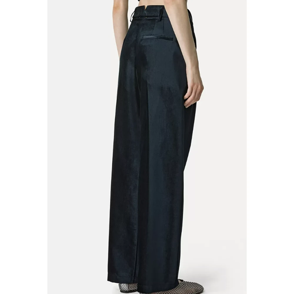 Forte Blauwe Fluwelen Plooirok Blue Dames