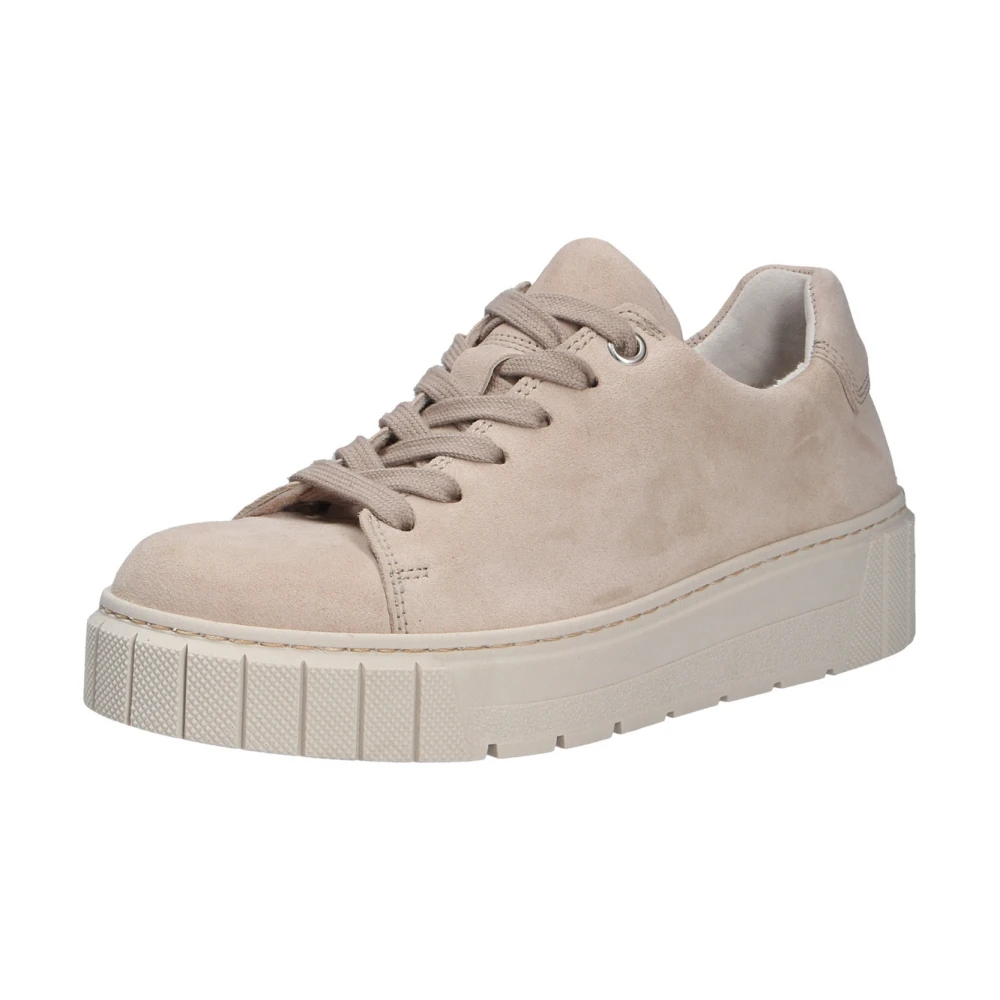 Gabor Comfortabele Veterschoen van Veloursleer Dames Schoenen Beige