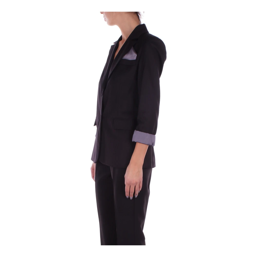 H2O Jas met knoopsluiting en voorzak Black Dames