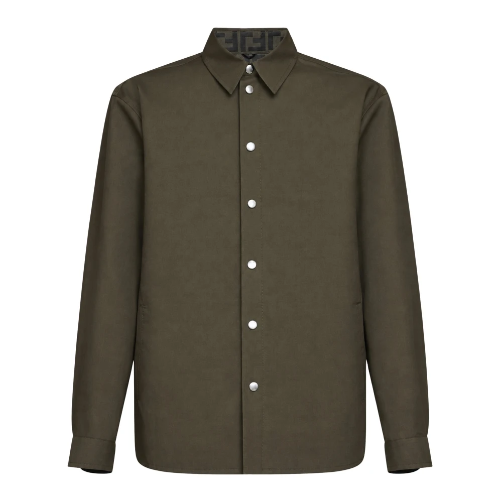 Fendi , Casual Shirts, Male, Green, L, Blouson